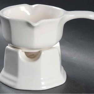 Pfaltzgraff Heritage White Potpourri-Butter Sauce Warmer w/ Stand- 1960s